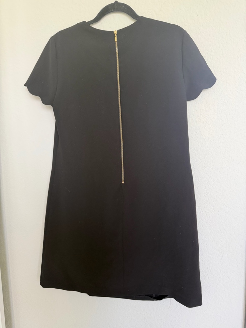 Tahari Black Cap Sleeve Scalloped Dress - Picture 4 of 4